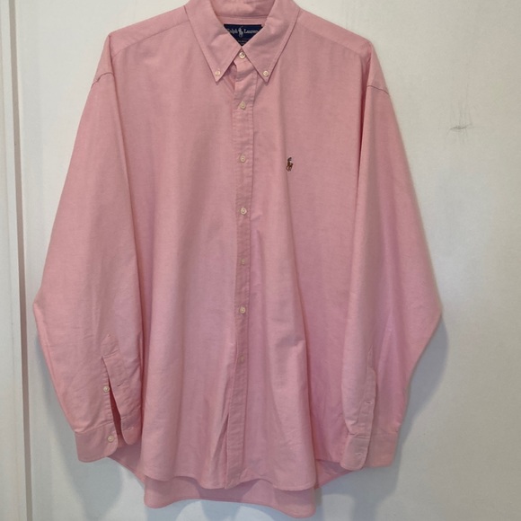 Ralph Lauren Men's 'The Blake'  Long Sleeved Cotton Shirt in Pink XL - Picture 1 of 7